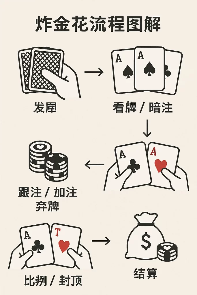 炸金花流程圖解